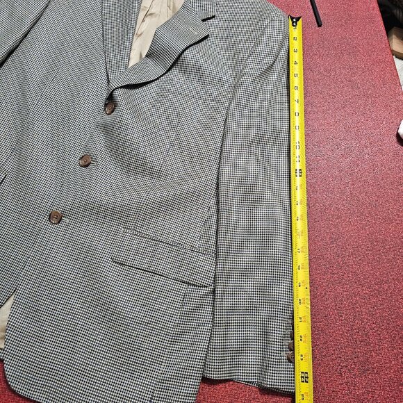 Ralph Lauren Houndstooth Blazer Jacket 42R Silk & Wool Blend Quiet Luxury Preppy - Picture 8 of 11